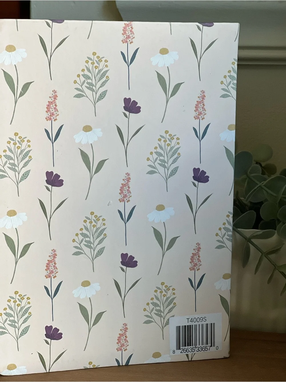 Floral Notes Hardcover Notebook - Cream with Purple & Green 🦩